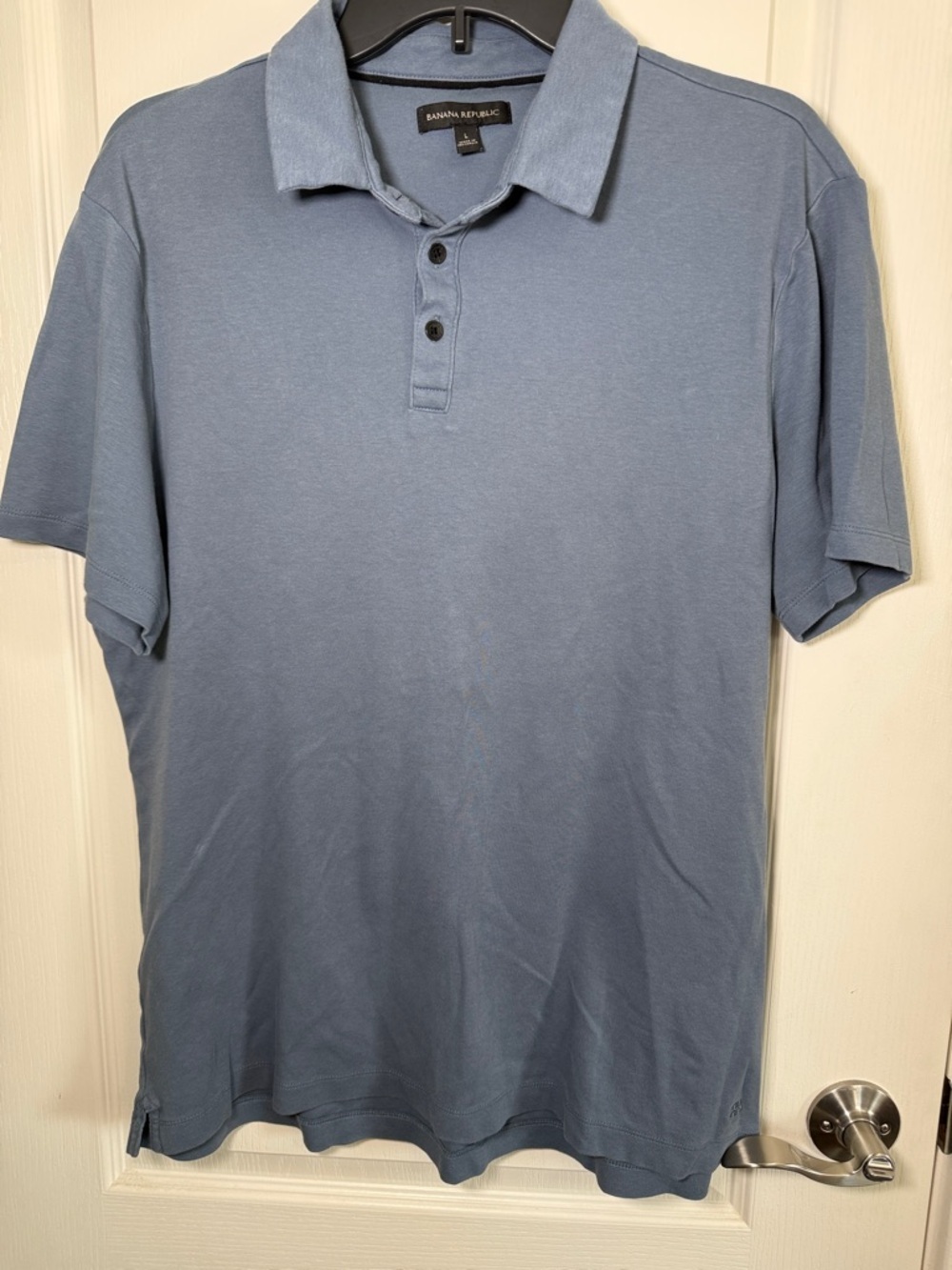 Banana Republic Polo Shirt Blue Cotton Short Sleeve Classic Mens Large